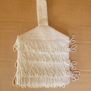 Elegant Beaded Fringe Accent Pillow